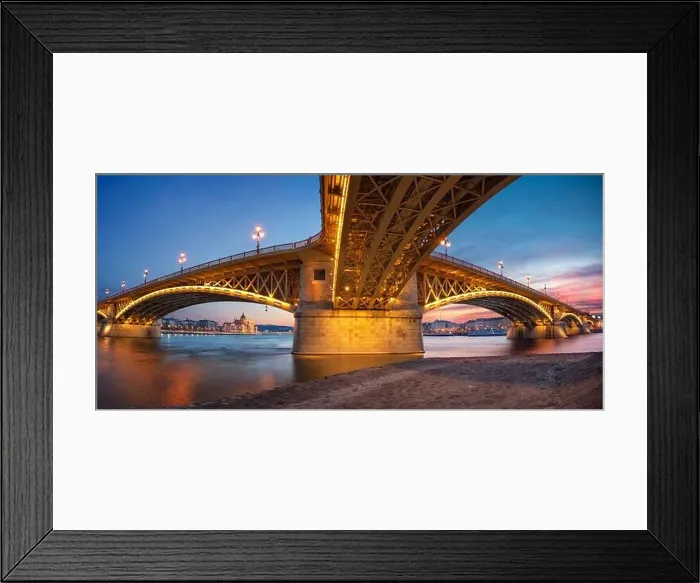 Framed Print : Budapest, Hungary. Panoramic cityscape image of Budapest with Margaret Bridge and Hungarian Parliament Building during beautiful sunset Framed Print : Budapest, Hungary. Panoramic cityscape image of Budapest with Margaret Bridge and Hungarian Parliament Building during beautiful sunset