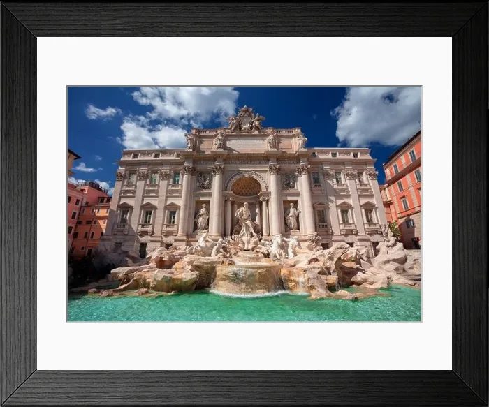 Framed Print : Trevi Fountain, Rome, Italy. Cityscape image of Rome, Italy with iconic Trevi Fountain at sunny day Framed Print : Trevi Fountain, Rome, Italy. Cityscape image of Rome, Italy with iconic Trevi Fountain at sunny day