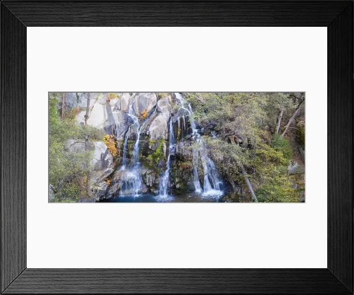 Framed Print : Freshwater from a stream tumbles down a rocky cliff face forming a beautiful waterfall in a wild California forest Framed Print : Freshwater from a stream tumbles down a rocky cliff face forming a beautiful waterfall in a wild California forest