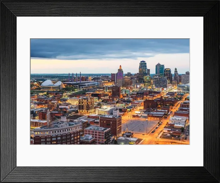 Framed Print : Kansas City, Missouri, USA downtown cityscape at twilight Framed Print : Kansas City, Missouri, USA downtown cityscape at twilight