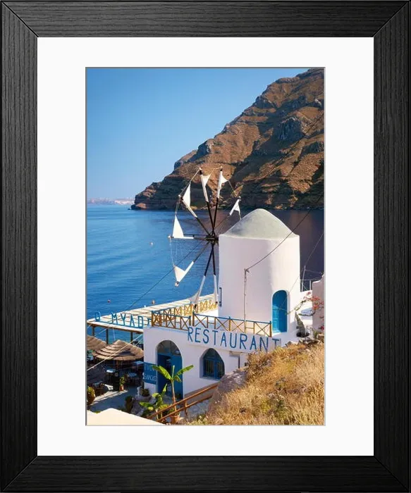 Framed Print : Thirasia - Greece, Cyclades Islands, windmill in the port Korfos Framed Print : Thirasia - Greece, Cyclades Islands, windmill in the port Korfos