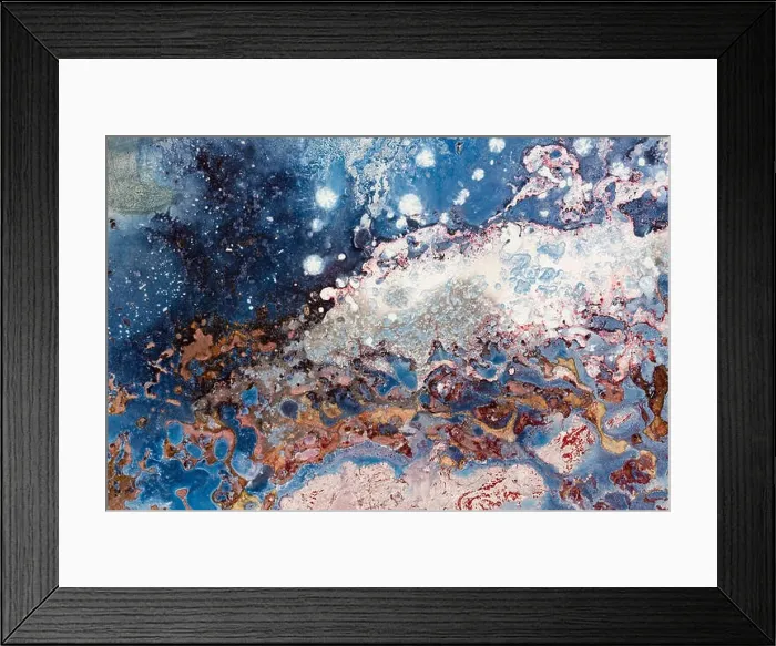 Framed Print : Sea - watercolor painting of water from above, sea waves Framed Print : Sea - watercolor painting of water from above, sea waves