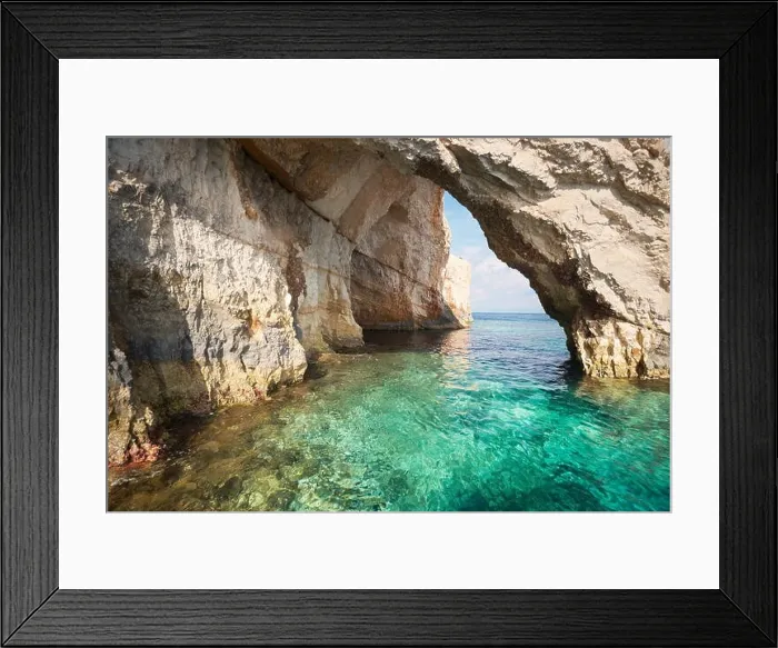 Framed Print : Greece - Zakynthos Island, Ionian Sea, Blue Caves