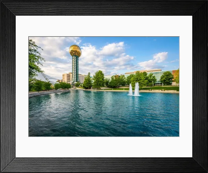 Framed Print : KNOXVILLE, TENNESEEE, USA - JUNE 13, 2013: The Sunsphere at World's Fair park in downtown Knoxville Framed Print : KNOXVILLE, TENNESEEE, USA - JUNE 13, 2013: The Sunsphere at World's Fair park in downtown Knoxville