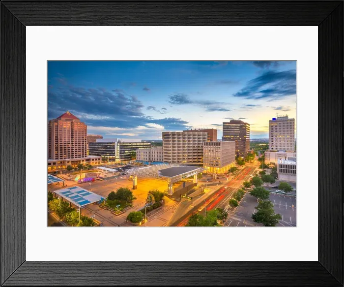 Framed Print : Albuquerque, New Mexico, USA downtown cityscape at twilight Framed Print : Albuquerque, New Mexico, USA downtown cityscape at twilight