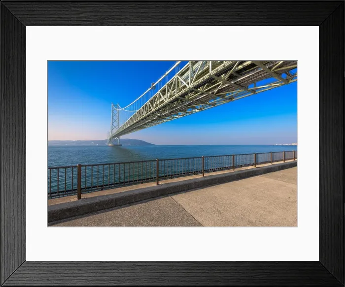 Framed Print : Akashi Kaikyo Bridge in Kobe, Japan Framed Print : Akashi Kaikyo Bridge in Kobe, Japan