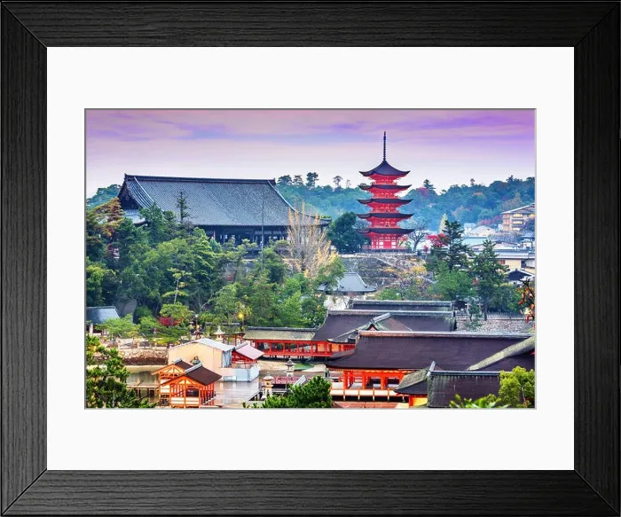 Framed Print : Miyajima, Hiroshima, Japan at Itsukushima Shrine at night Framed Print : Miyajima, Hiroshima, Japan at Itsukushima Shrine at night