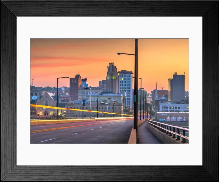 Framed Print : Youngstown, Ohio, USA downtown skyline at twilight Framed Print : Youngstown, Ohio, USA downtown skyline at twilight