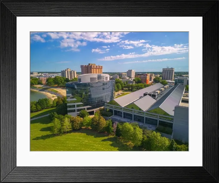 Framed Print : Newport News, Virginia, USA downtown cityscape and park