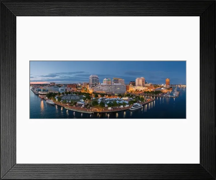 Framed Print : Norfolk, Virginia, USA downtown city skyline from over the Elizabeth River at dusk Framed Print : Norfolk, Virginia, USA downtown city skyline from over the Elizabeth River at dusk