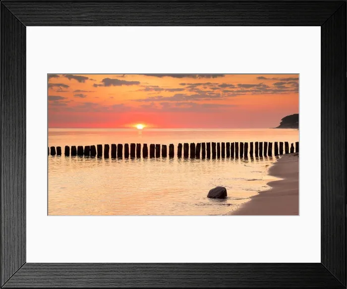 Framed Print : Baltic sea landscape at sunset time, Poland Framed Print : Baltic sea landscape at sunset time, Poland