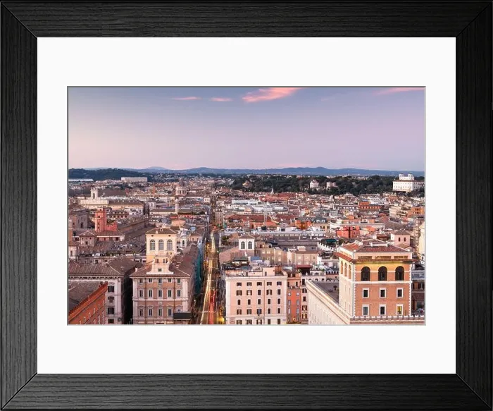 Framed Print : Rome, Italy rooftop cityscape at dusk Framed Print : Rome, Italy rooftop cityscape at dusk
