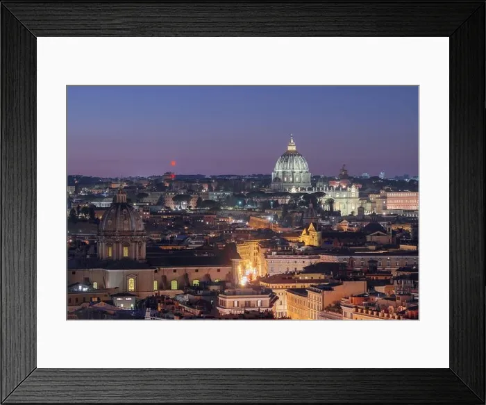 Framed Print : Rome, Italy Cityscape from above at night Framed Print : Rome, Italy Cityscape from above at night