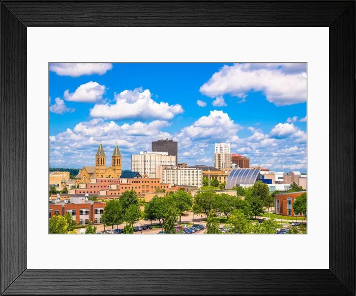 Framed Print : Akron, Ohio, USA downtown city skyline in the daytime Framed Print : Akron, Ohio, USA downtown city skyline in the daytime