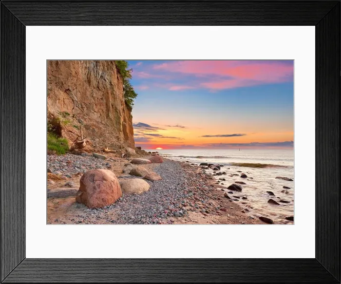 Framed Print : Orlowski Cliff, Baltic Sea at sunset, Gdynia, Pomerania, Poland Framed Print : Orlowski Cliff, Baltic Sea at sunset, Gdynia, Pomerania, Poland