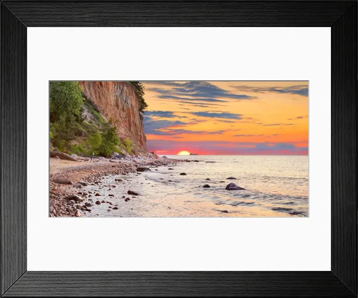 Framed Print : Orlowski Cliff, Baltic Sea at sunset, Gdynia, Pomerania, Poland Framed Print : Orlowski Cliff, Baltic Sea at sunset, Gdynia, Pomerania, Poland