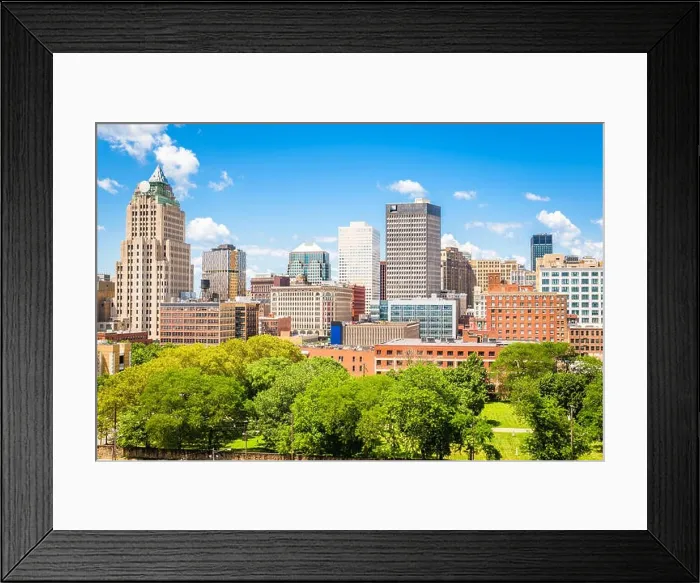 Framed Print : Cleveland, Ohio, USA downtown city skyline in the daytime Framed Print : Cleveland, Ohio, USA downtown city skyline in the daytime