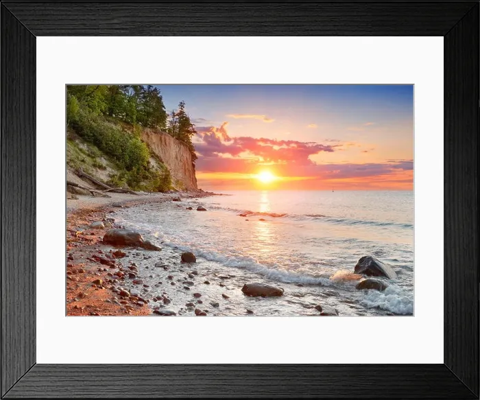 Framed Print : Orlowski Cliff, Baltic Sea at sunset, Gdynia, Pomerania, Poland Framed Print : Orlowski Cliff, Baltic Sea at sunset, Gdynia, Pomerania, Poland