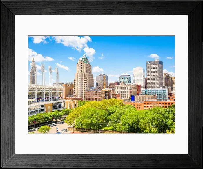 Framed Print : Cleveland, Ohio, USA downtown city skyline in the daytime Framed Print : Cleveland, Ohio, USA downtown city skyline in the daytime