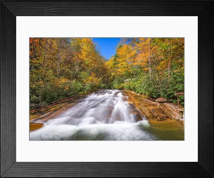 Framed Print : Sliding Rock Falls on Looking Glass Creek in Pisgah National Forest, North Carolina, USA in the autumn season Framed Print : Sliding Rock Falls on Looking Glass Creek in Pisgah National Forest, North Carolina, USA in the autumn season