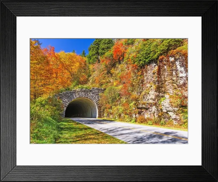 Framed Print : Blue Ridge Parkway Tunnel in Pisgah National Forest, NC, USA Framed Print : Blue Ridge Parkway Tunnel in Pisgah National Forest, NC, USA