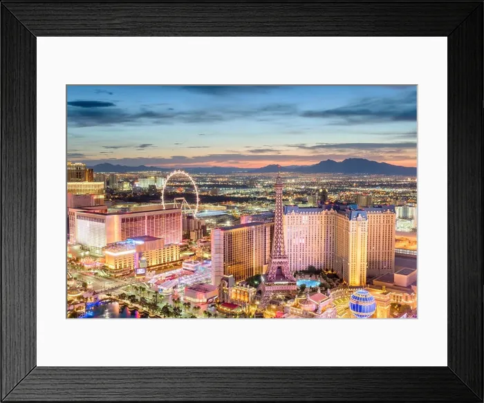 Framed Print : Las Vegas, Nevada, USA skyline over the strip at dusk Framed Print : Las Vegas, Nevada, USA skyline over the strip at dusk