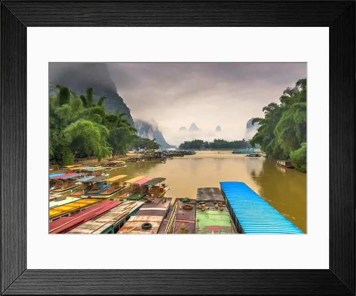 Framed Print : Guilin, Guangxi, China karst mountains