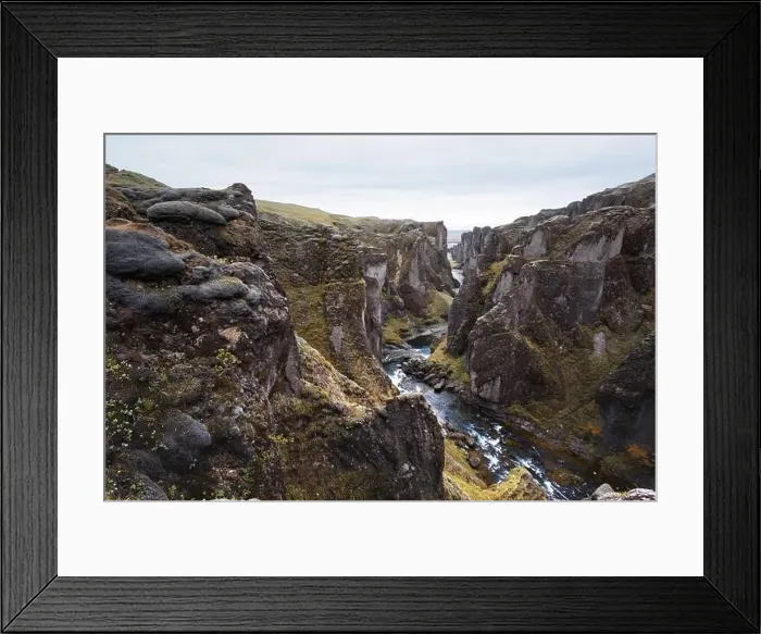 Framed Print : Incredible landscape from famous Fjadrargljufur canyon in South east of Iceland, Europe Framed Print : Incredible landscape from famous Fjadrargljufur canyon in South east of Iceland, Europe