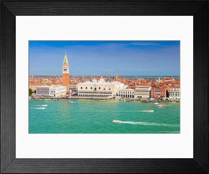 Framed Print : Aerial view of St Mark's Campanile (Campanile di San Marco) and Doge's Palace (Palazzo Ducale) in Venice (Venezia), UNESCO Framed Print : Aerial view of St Mark's Campanile (Campanile di San Marco) and Doge's Palace (Palazzo Ducale) in Venice (Venezia), UNESCO