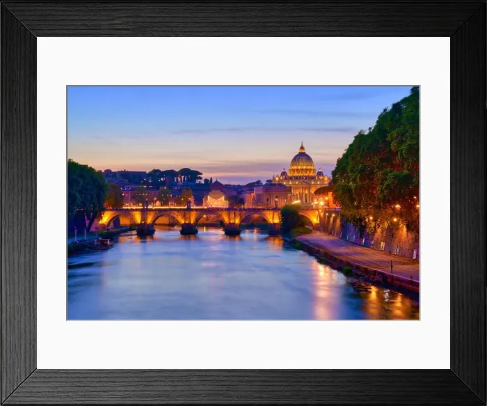 Framed Print : Wonderful view of St Peter Cathedral, Rome, Italy. Sunset light Framed Print : Wonderful view of St Peter Cathedral, Rome, Italy. Sunset light