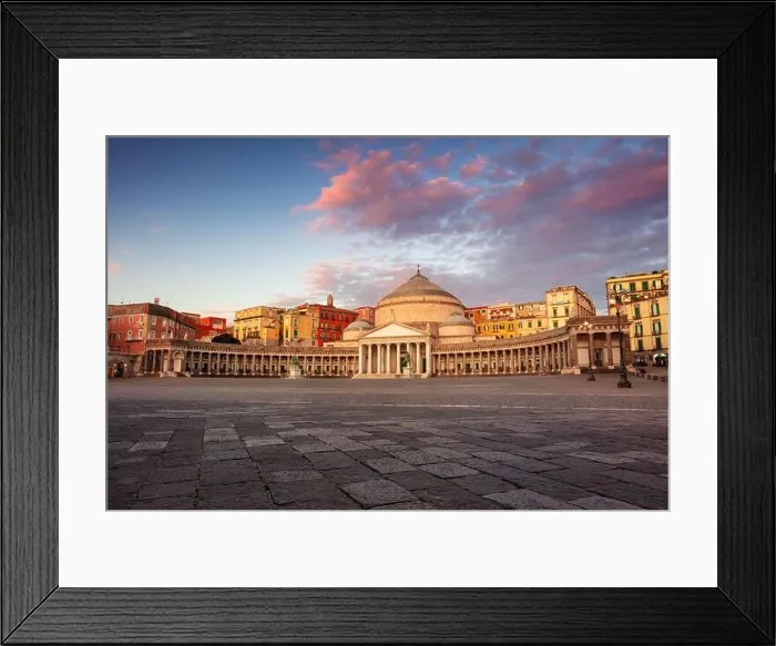 Framed Print : Naples, Italy. Cityscape image of Naples, Italy with the view of large public town square Piazza del Plebiscito at sunrise Framed Print : Naples, Italy. Cityscape image of Naples, Italy with the view of large public town square Piazza del Plebiscito at sunrise