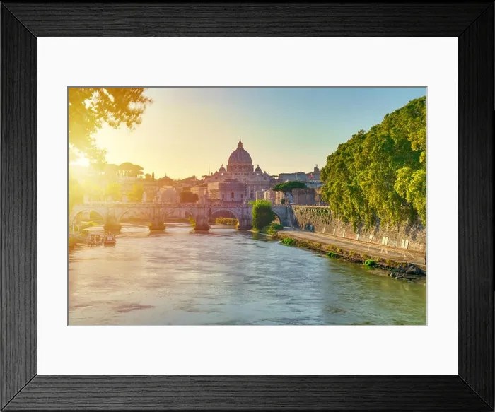 Framed Print : Wonderful view of St Peter Cathedral, Rome, Italy. Sunset light