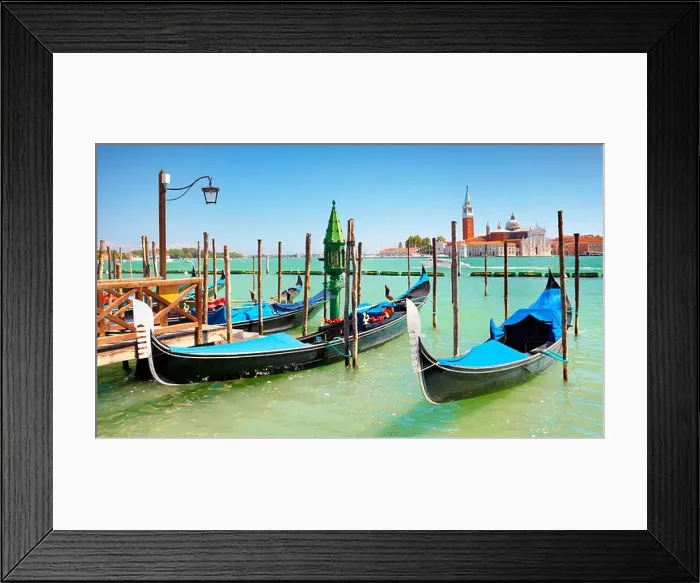 Framed Print : Venetian viewpoint - gondola on Grand Canal and San Giorgio Maggiore church, Venice, Italy, UNESCO Framed Print : Venetian viewpoint - gondola on Grand Canal and San Giorgio Maggiore church, Venice, Italy, UNESCO
