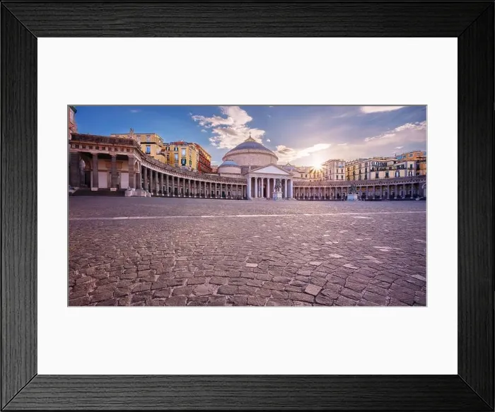 Framed Print : Naples, Italy. Cityscape image of Naples, Italy with the view of large public town square Piazza del Plebiscito at sunset Framed Print : Naples, Italy. Cityscape image of Naples, Italy with the view of large public town square Piazza del Plebiscito at sunset
