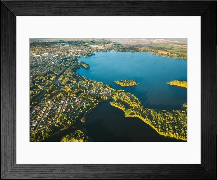 Framed Print : Lyepyel, Lepel Lake, Beloozerny District, Vitebsk Region. Aerial View Of Lyepyel Cityscape Skyline In Autumn Morning. Morning Fog Above Lepel Lake Framed Print : Lyepyel, Lepel Lake, Beloozerny District, Vitebsk Region. Aerial View Of Lyepyel Cityscape Skyline In Autumn Morning. Morning Fog Above Lepel Lake
