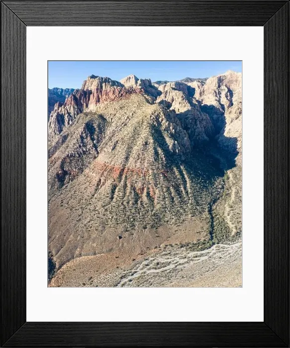 Framed Print : Late afternoon sunlight creates contrast on the gullies and ravines of the rocky, high desert not far from Las Vegas, Nevada Framed Print : Late afternoon sunlight creates contrast on the gullies and ravines of the rocky, high desert not far from Las Vegas, Nevada