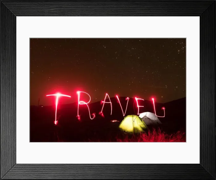 Framed Print : Word 2020 written by a red luminous flashlight near lighted from the inside tents against the backdrop of an incredible mountains landscape. Tourism c Framed Print : Word 2020 written by a red luminous flashlight near lighted from the inside tents against the backdrop of an incredible mountains landscape. Tourism c