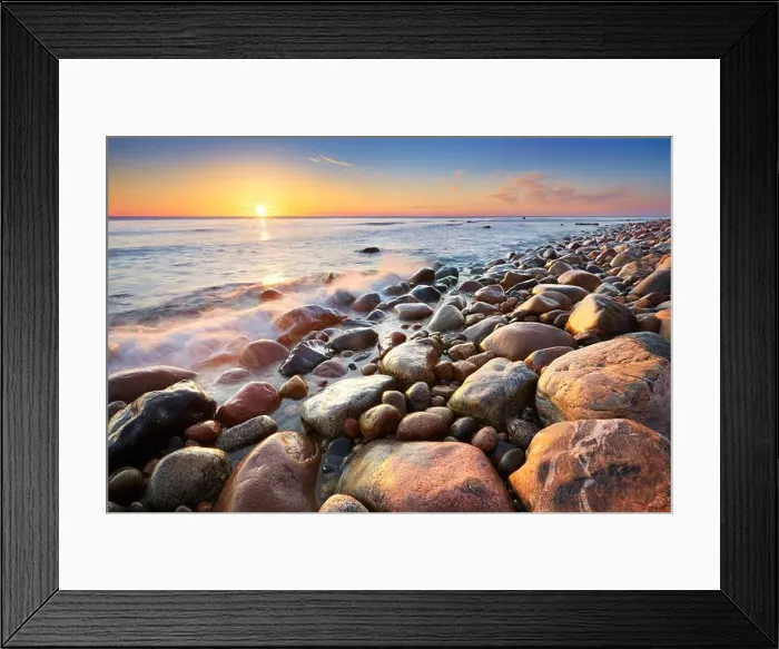 Framed Print : Baltic Sea landscape at sunrise, Pomerania, Poland, Europe Framed Print : Baltic Sea landscape at sunrise, Pomerania, Poland, Europe