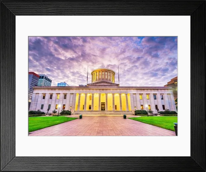 Framed Print : Columbus, Ohio, USA downtown at the Ohio Statehouse in the morning Framed Print : Columbus, Ohio, USA downtown at the Ohio Statehouse in the morning