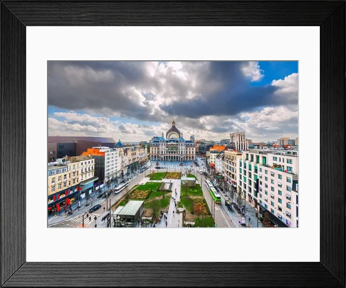 Framed Print : Antwerp, Belgium cityscape at Centraal Railway Station Framed Print : Antwerp, Belgium cityscape at Centraal Railway Station