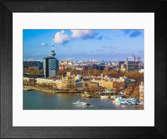 Framed Print : Rotterdam, Netherlands cityscape on the Nieuwe Maas River Framed Print : Rotterdam, Netherlands cityscape on the Nieuwe Maas River