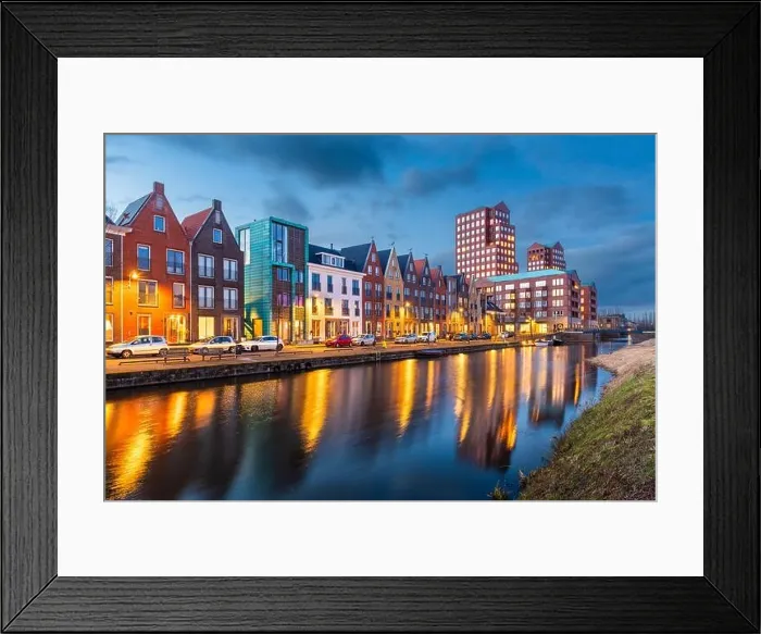 Framed Print : Amersfoort, Netherlands cityscape in the Vathorst district at twilight Framed Print : Amersfoort, Netherlands cityscape in the Vathorst district at twilight
