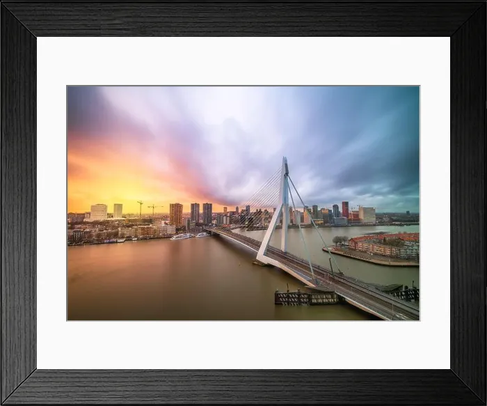 Framed Print : Rotterdam, Netherlands, city skyline at twilight Framed Print : Rotterdam, Netherlands, city skyline at twilight