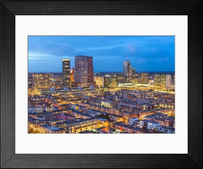 Framed Print : The Hague, Netherlands city centre skyline at twilight Framed Print : The Hague, Netherlands city centre skyline at twilight