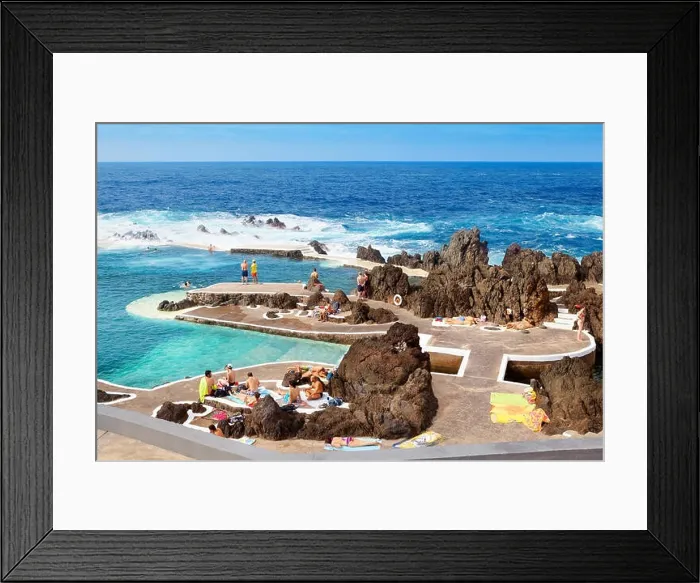 Framed Print : Swimming pool with ocean water, Porto Moniz, Madeira Island, Portugal Framed Print : Swimming pool with ocean water, Porto Moniz, Madeira Island, Portugal
