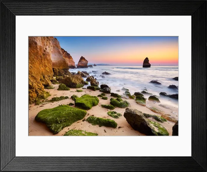 Framed Print : Algarve coast at sunrise near Lagos, Algarve, Portugal Framed Print : Algarve coast at sunrise near Lagos, Algarve, Portugal