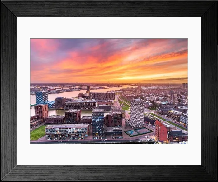 Framed Print : Rotterdam, Netherlands, city skyline at twilight Framed Print : Rotterdam, Netherlands, city skyline at twilight