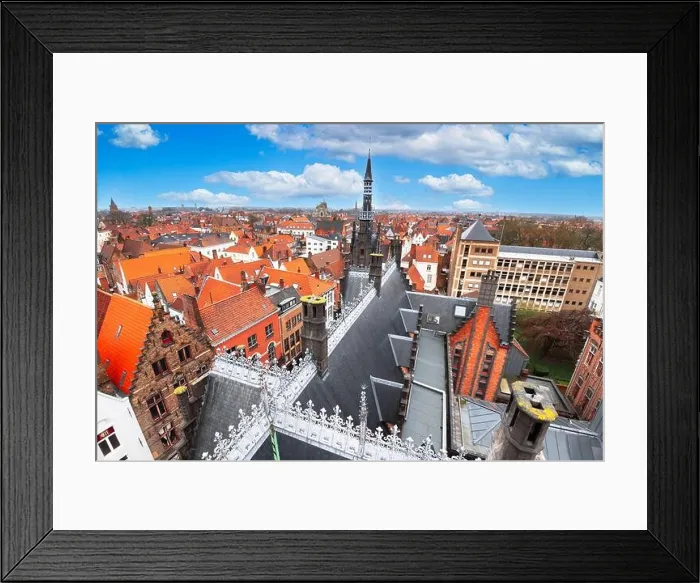 Framed Print : Bruges, Belgium rooftop skyline Framed Print : Bruges, Belgium rooftop skyline