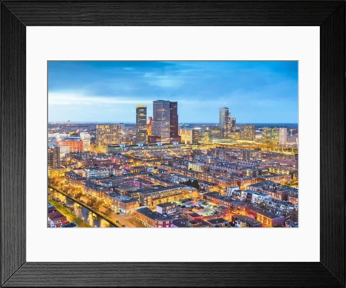 Framed Print : The Hague, Netherlands city centre skyline at twilight Framed Print : The Hague, Netherlands city centre skyline at twilight