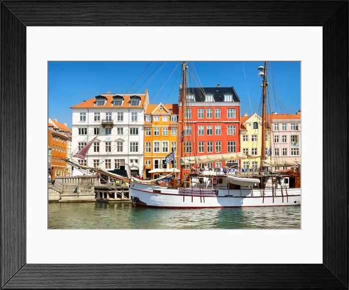 Framed Print : The boat in Nyhavn Canal, Copenhagen, Denmark Framed Print : The boat in Nyhavn Canal, Copenhagen, Denmark